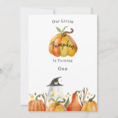 Cute Autumn Halloween Pumpkin Birthday Invitation Einladung (Vorderseite)