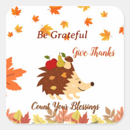 Cute Autumn Hedgehog Fall Harvest Sticker