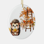 Cute Autumn Hedgehog with Harvest Ladder Illustrat Keramik Ornament (Rechts)