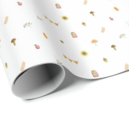 Cute Autumnal Elements Pattern. Geschenkpapier (Rolleneckpunkt)
