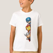 Cute Avangers Super Heroes Peeking Design T-Shirt (Vorderseite)