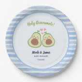 Cute Avocado Gender Neutral Twins Baby Shower Pappteller (Vorderseite)