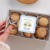 Cute Avocado Gender Neutral Twins Baby Shower Quadratischer Aufkleber