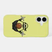 Cute Avocado Ninja Shuriken Warrior Illustration iPhone 16 Hülle (Rückseite (Horizontal))