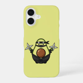 Cute Avocado Ninja Shuriken Warrior Illustration iPhone 16 Hülle