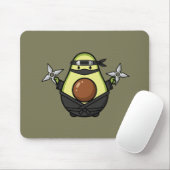 Cute Avocado Ninja Shuriken Warrior Illustration Mousepad (Mit Mouse)