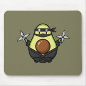 Cute Avocado Ninja Shuriken Warrior Illustration Mousepad (Vorne)