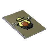 Cute Avocado Ninja Shuriken Warrior Illustration Notizblock (Rechte Seite)