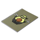 Cute Avocado Ninja Shuriken Warrior Illustration Notizblock (Linke Seite)
