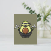 Cute Avocado Ninja Shuriken Warrior Illustration Postkarte (Stehend Vorderseite)