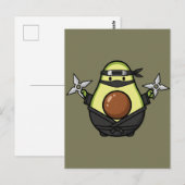 Cute Avocado Ninja Shuriken Warrior Illustration Postkarte (Vorne/Hinten)