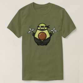 Cute Avocado Ninja Shuriken Warrior Illustration T-Shirt