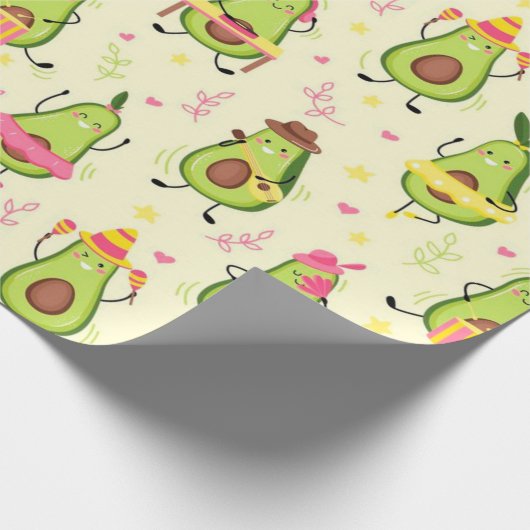 Cute Avocado Pattern  Geschenkpapier (Ecke)