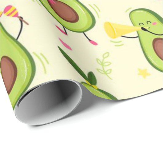 Cute Avocado Pattern  Geschenkpapier (Rolleneckpunkt)