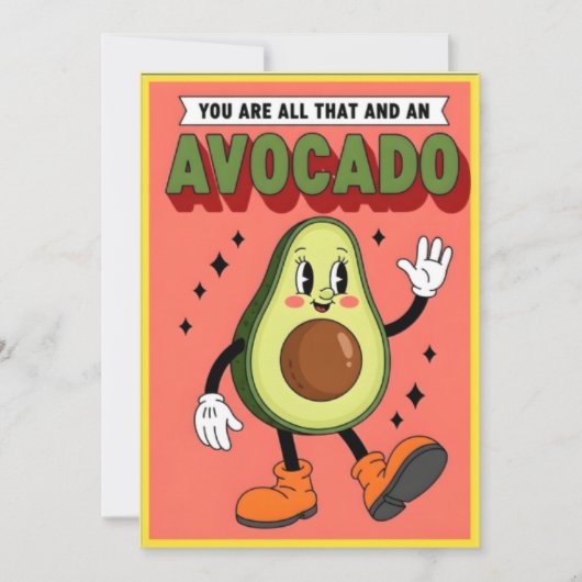 Cute Avocado Pun You Are All That And More Cartoon Dankeskarte (Vorderseite)