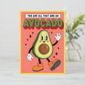 Cute Avocado Pun You Are All That And More Cartoon Dankeskarte (Stehend Vorderseite)