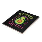 Cute Avocado Queen with Heart Keto Girl Cooking Fliese (Seite)