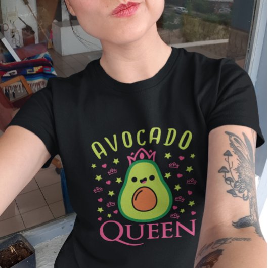 Cute Avocado Queen with Heart Keto Girl Cooking T-Shirt