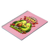 Cute Avocado Valentine’s Love Design, kawaii Love Notizblock (Linke Seite)