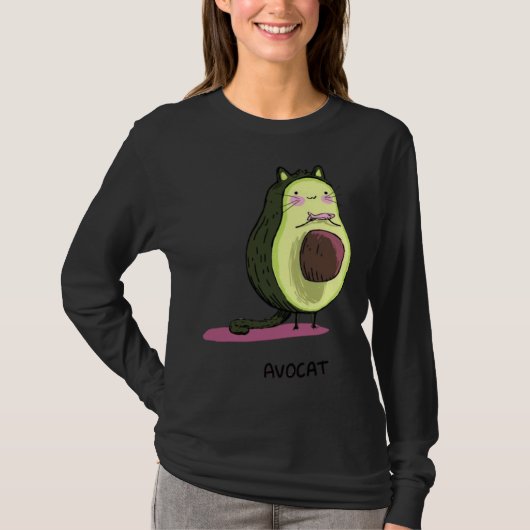 Cute Avocat Avocado Pink Cat Kitten Pun Healthy Ve T-Shirt (Vorderseite)