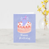 Cute axolotl birthday card karte (Gelbe Blume)