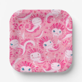 Cute axolotl birthday pappteller
