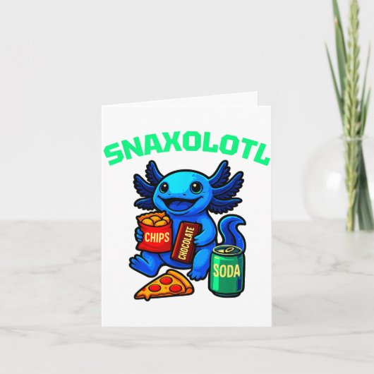 Cute Axolotl Funny Snaxolotl Snacks A Lot Axolotl Karte (Vorderseite)