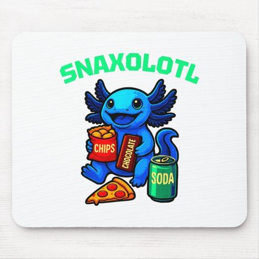 Cute Axolotl Funny Snaxolotl Snacks A Lot Axolotl  Mousepad (Vorne)