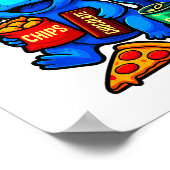 Cute Axolotl Funny Snaxolotl Snacks A Lot Axolotl  Poster (Ecke)