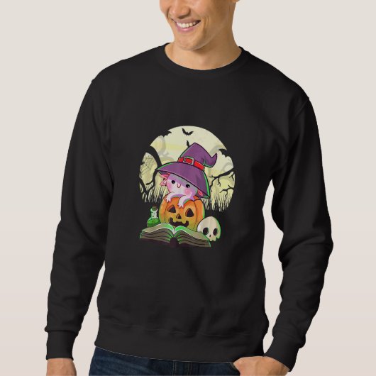 Cute Axolotl Halloween Costume Pumpkin Pastel Goth Sweatshirt (Vorderseite)