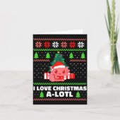 Cute Axolotl I Love Christmas A-lotl Xmas Hat Sant Karte (Vorderseite)