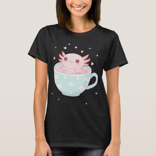 Cute axolotl in a cup T-Shirt (Vorderseite)