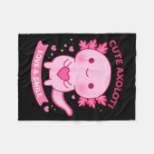 Cute Axolotl Love & Smile Kawaii Heart Animal Fleecedecke (Vorderseite (Horizontal))