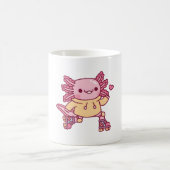 Cute Axolotl Loves Roller Skating Kaffeetasse (Mittel)
