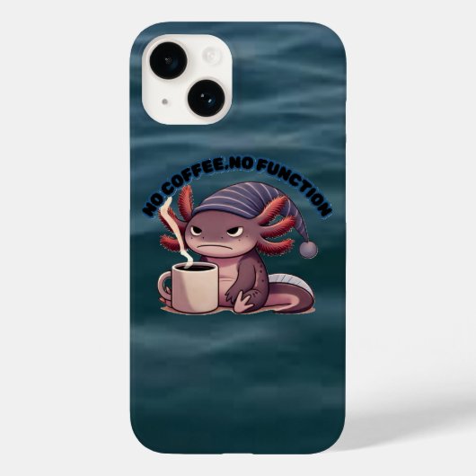 Cute Axolotl "No Coffee No Function" iPhone 14Case Case-Mate iPhone Hülle (Rückseite)