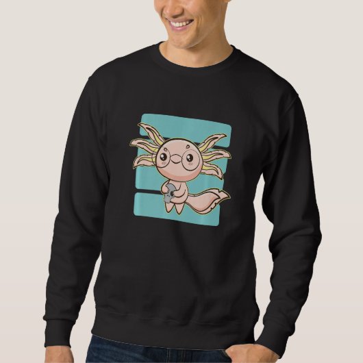 Cute Axolotl Pet Ambystoma Mexicanum Walking Fish Sweatshirt (Vorderseite)