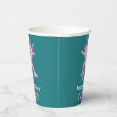 Cute Axolotl Pink Salamander Birthday Party Pappbecher (Rechts)