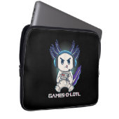 Cute Axolotl Playing Console Video Games Laptopschutzhülle (Vorne Rechts)