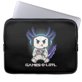 Cute Axolotl Playing Console Video Games Laptopschutzhülle (Vorderseite)