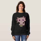 Cute Axolotl Playing Snare Percussion Snare Drumm Sweatshirt (Vorne ganz)