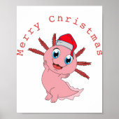 Cute Axolotl Santa Merry Christmas Poster (Vorne)