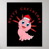 Cute Axolotl Santa Merry Christmas T Shirt Poster (Vorne)