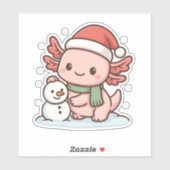 Cute Axolotl Snowman Christmas Sticker (Blatt)