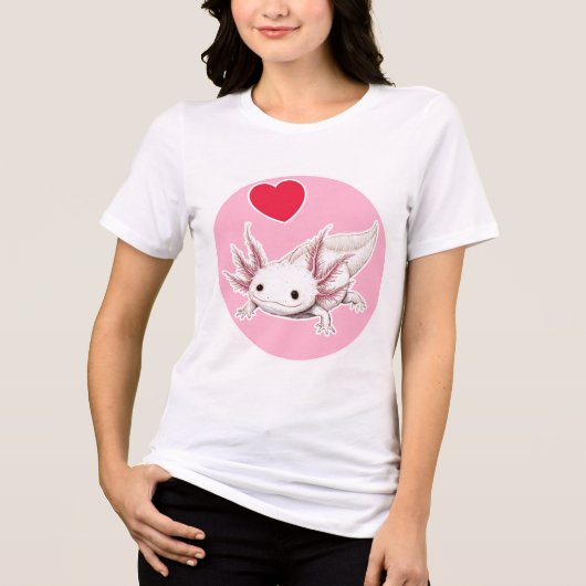 Cute Axolotl Tri-Blend Shirt (Vorderseite)