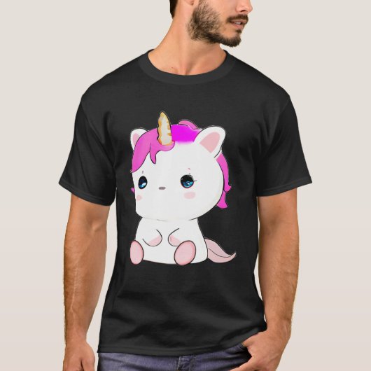 Cute Axolotl Unicorn Cat Illustration T-Shirt (Vorderseite)