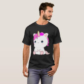 Cute Axolotl Unicorn Cat Illustration T-Shirt (Vorne ganz)