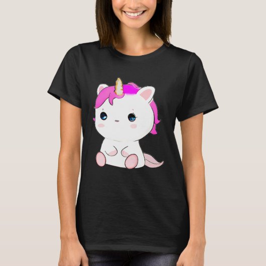 Cute Axolotl Unicorn Cat Illustration T-Shirt (Vorderseite)