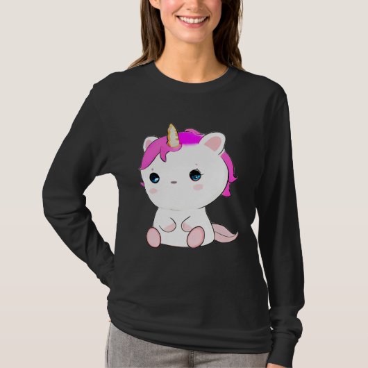 Cute Axolotl Unicorn Cat Illustration T-Shirt (Vorderseite)