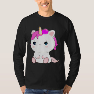 Cute Axolotl Unicorn Cat Illustration T-Shirt