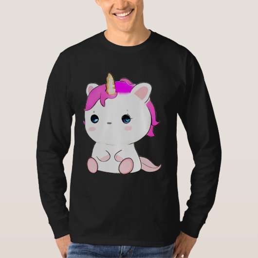 Cute Axolotl Unicorn Cat Illustration T-Shirt (Vorderseite)